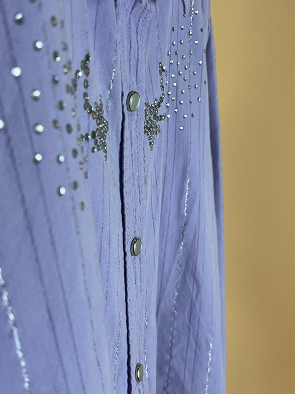 Y2K Lavender & Metallic Long Sleeve Shirt