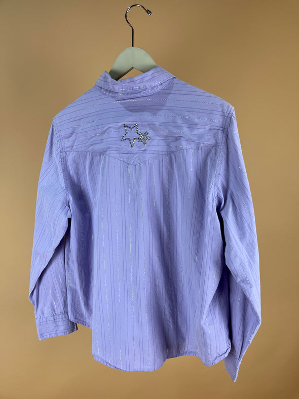 Y2K Lavender & Metallic Long Sleeve Shirt