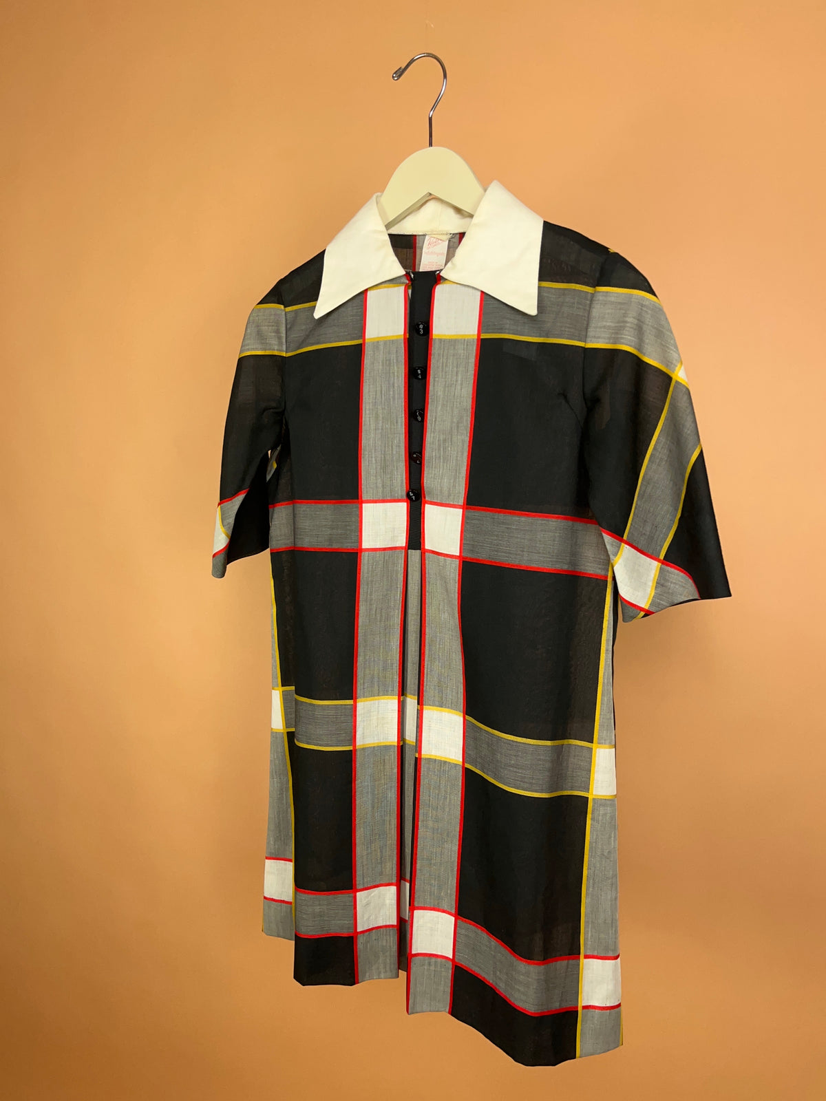 Early 1970s Ruth of Carolina Typewriter Key Plaid Dress - 10
