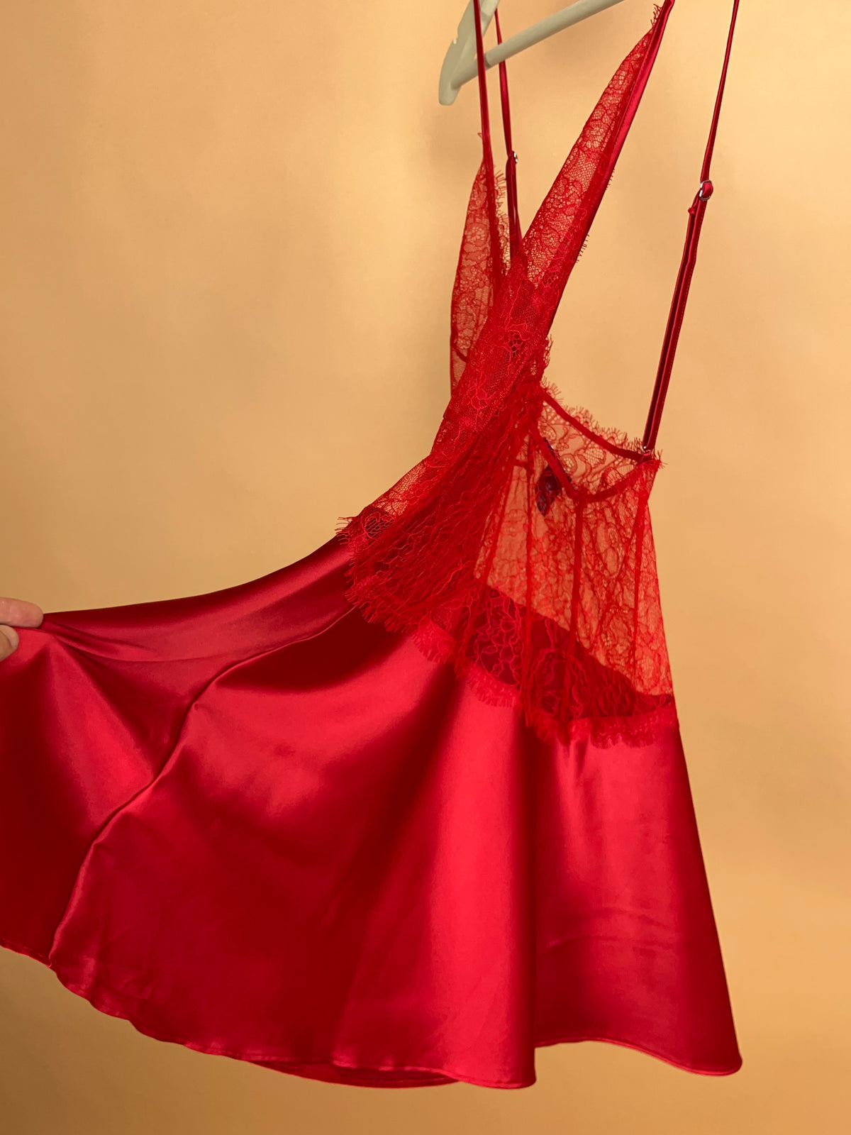 Victoria's Secret Rose Red Lace Slip - 12
