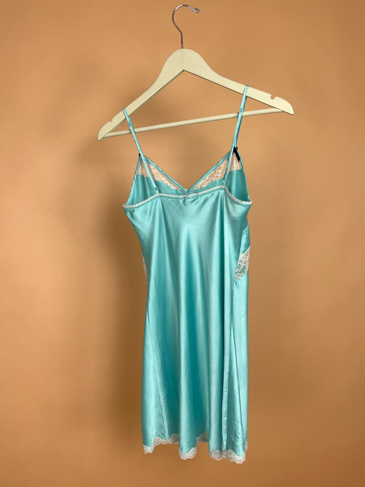 Victoria's Secret Aqua Blue & White Lace Slip - 6