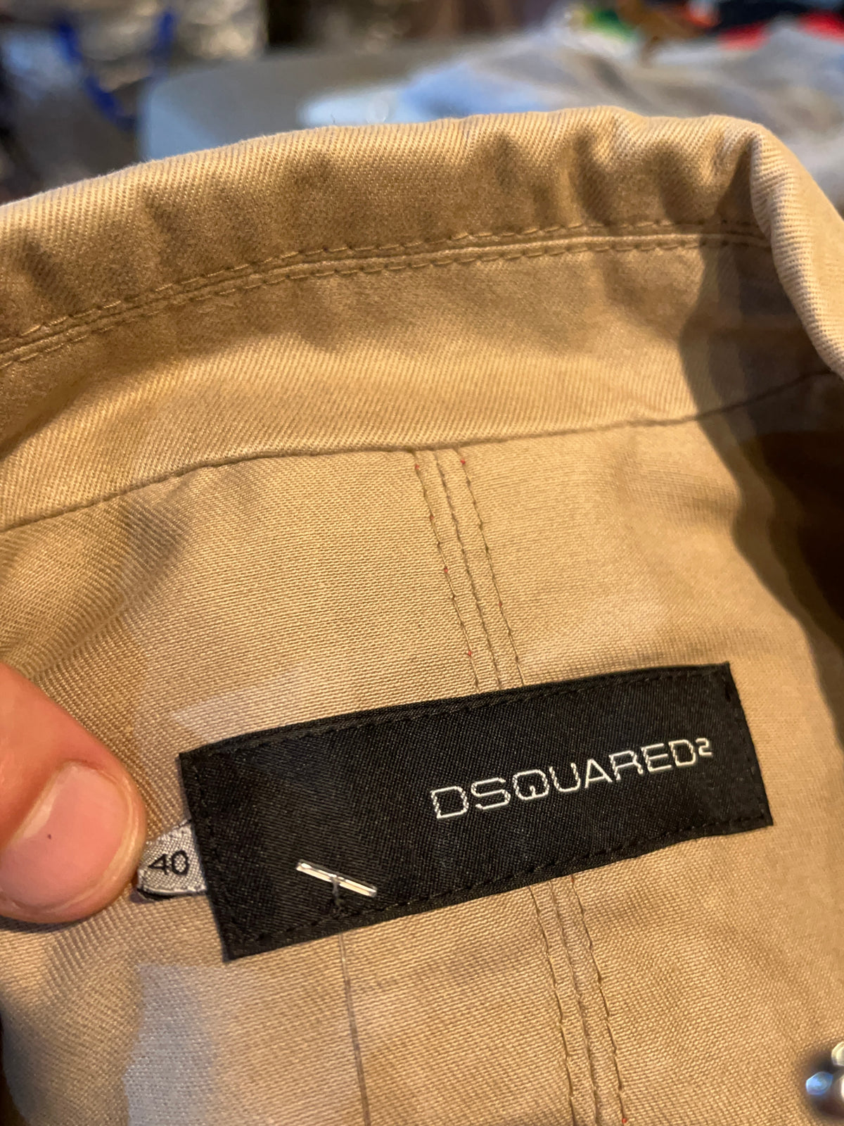Y2K Dsquared2 SS2005 Khaki Deconstructed Belted Blazer - S