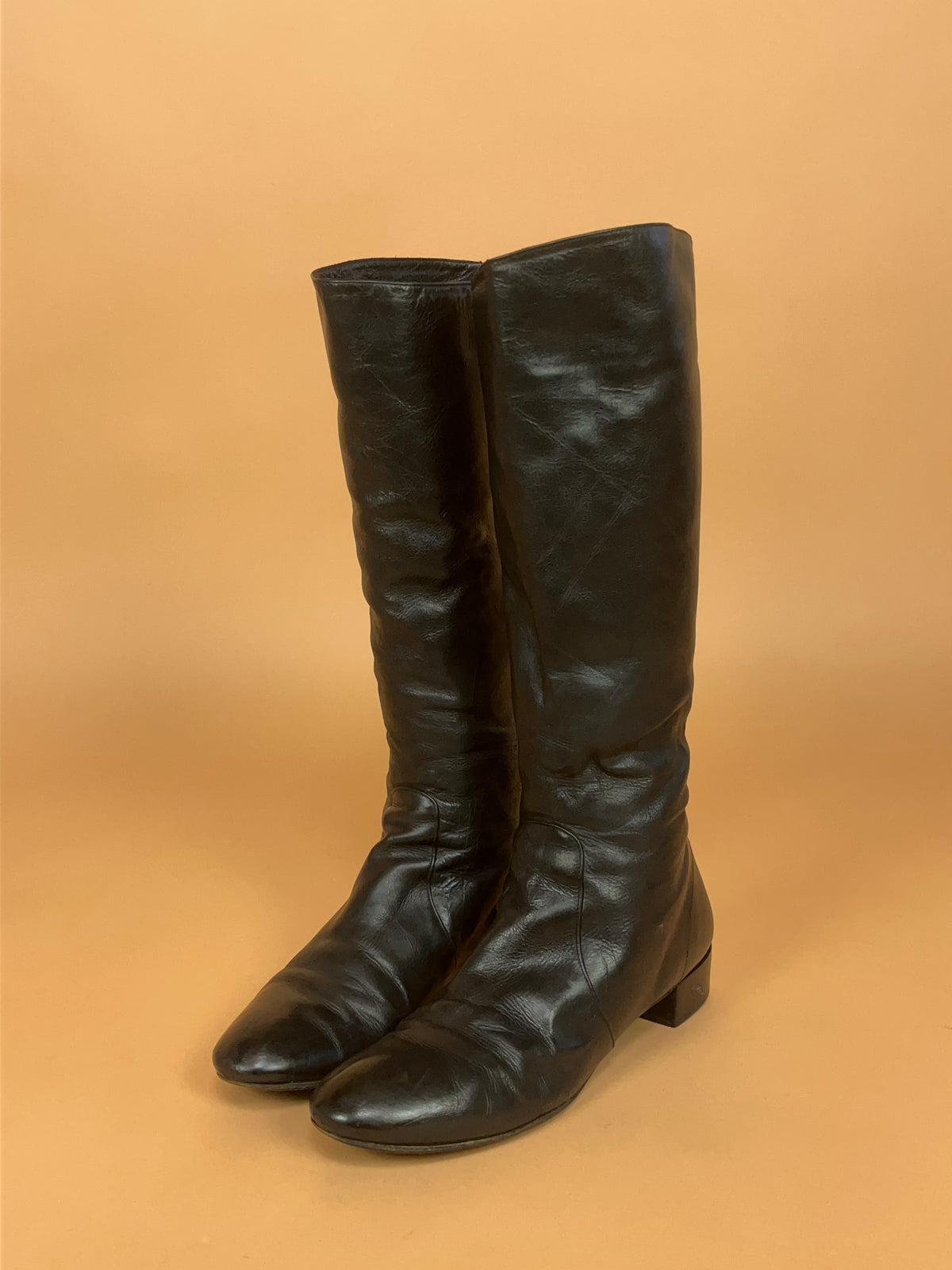 Y2K Prada Leather Dress Boots - AU 9 Womens