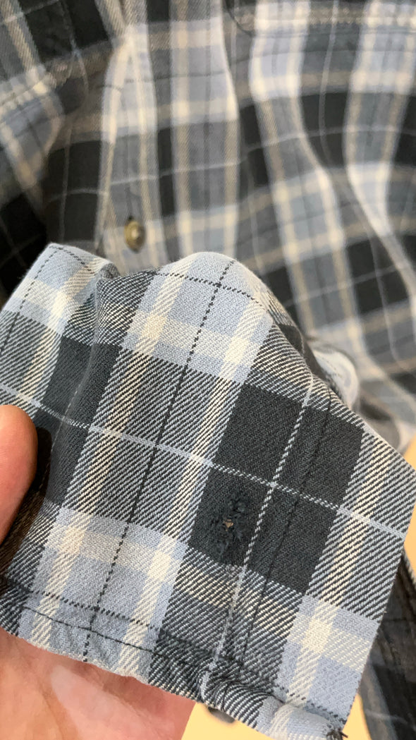 'Carhartt' Blue & Grey Plaid Long Sleeve Button-Up Shirt