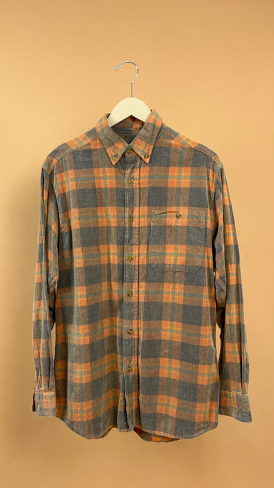 Corduroy Orange Plaid Shirt