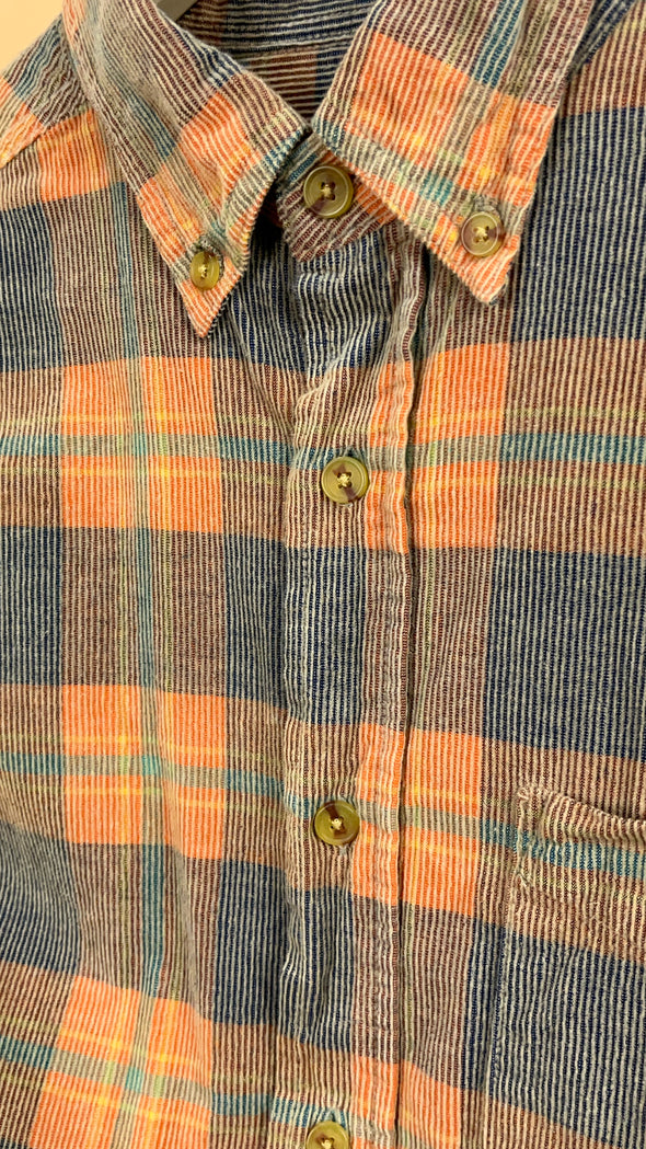 Corduroy Orange Plaid Shirt