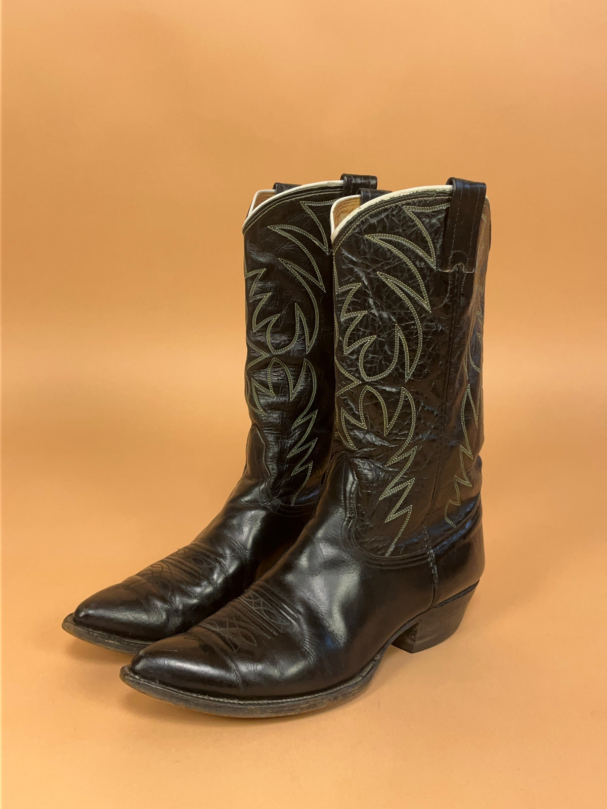 Vintage Nocona Black Pointed Toe Western Boots - AU 7 Mens
