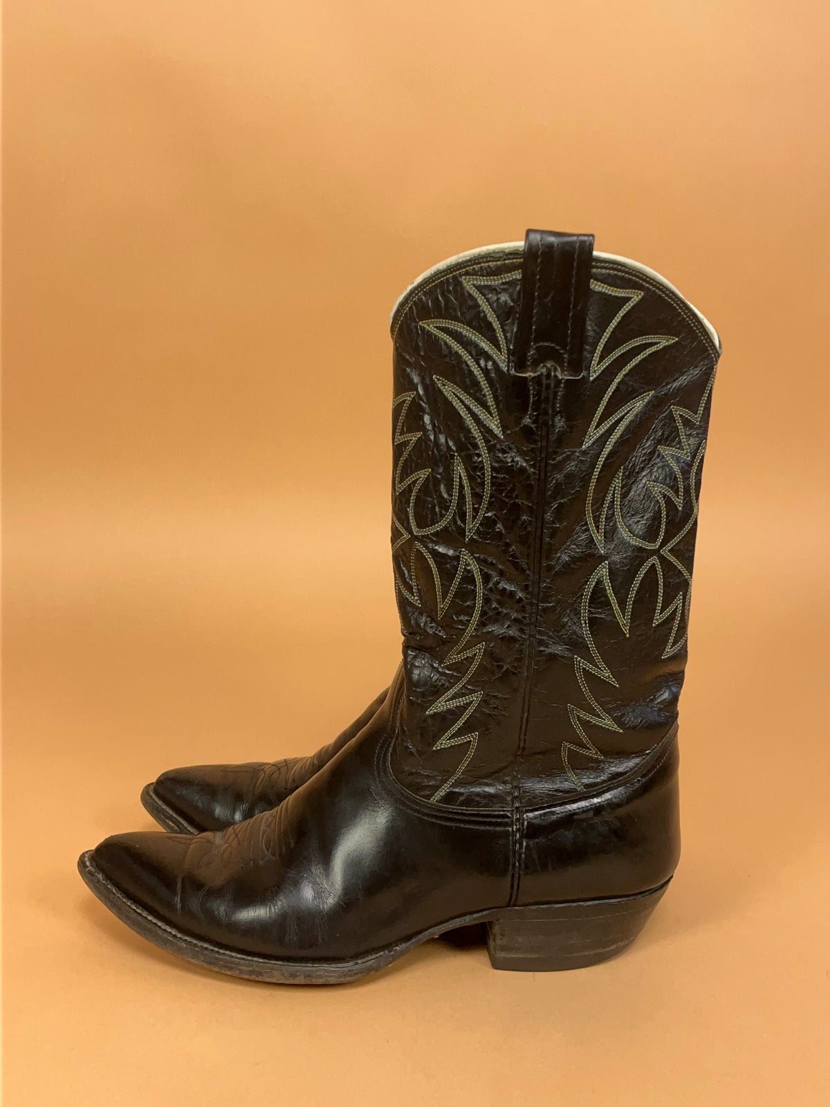 Vintage Nocona Black Pointed Toe Western Boots - AU 7 Mens