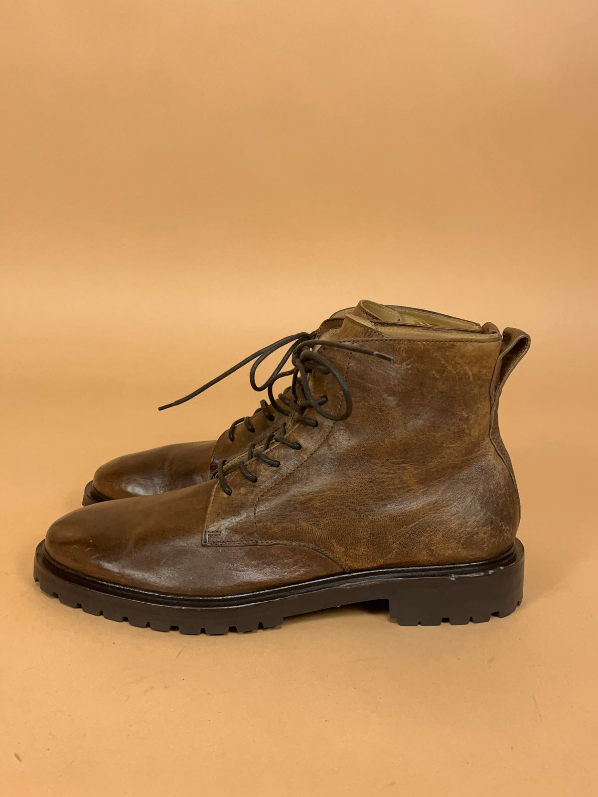 Koio Leather Lace Up Boots - AU 10 Mens