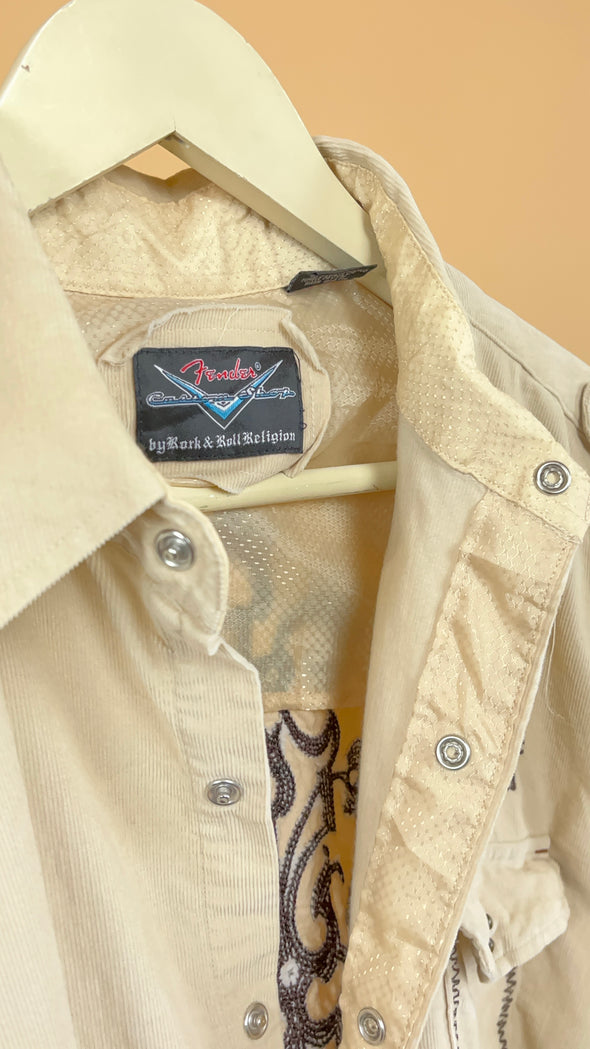 Y2K 'Fender' Rock 'n' Roll Corduroy Shirt