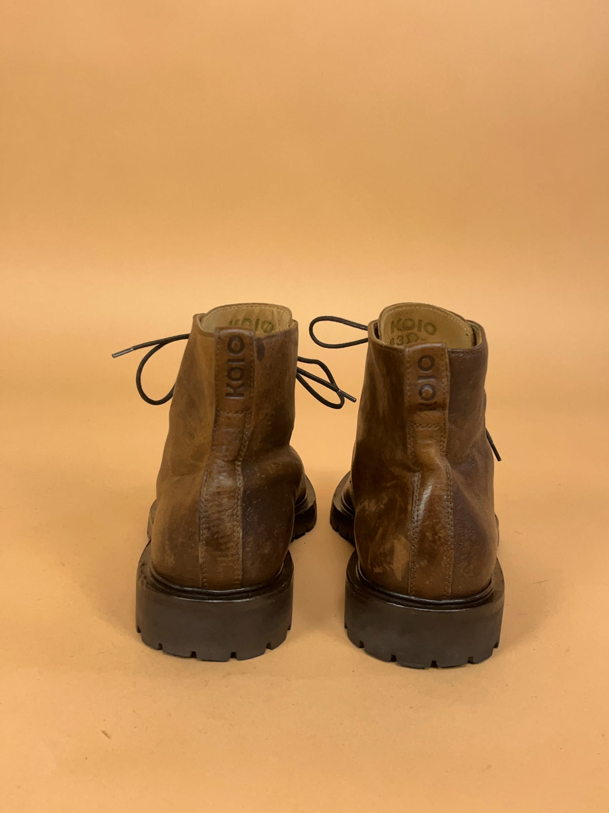 Koio Leather Lace Up Boots - AU 10 Mens