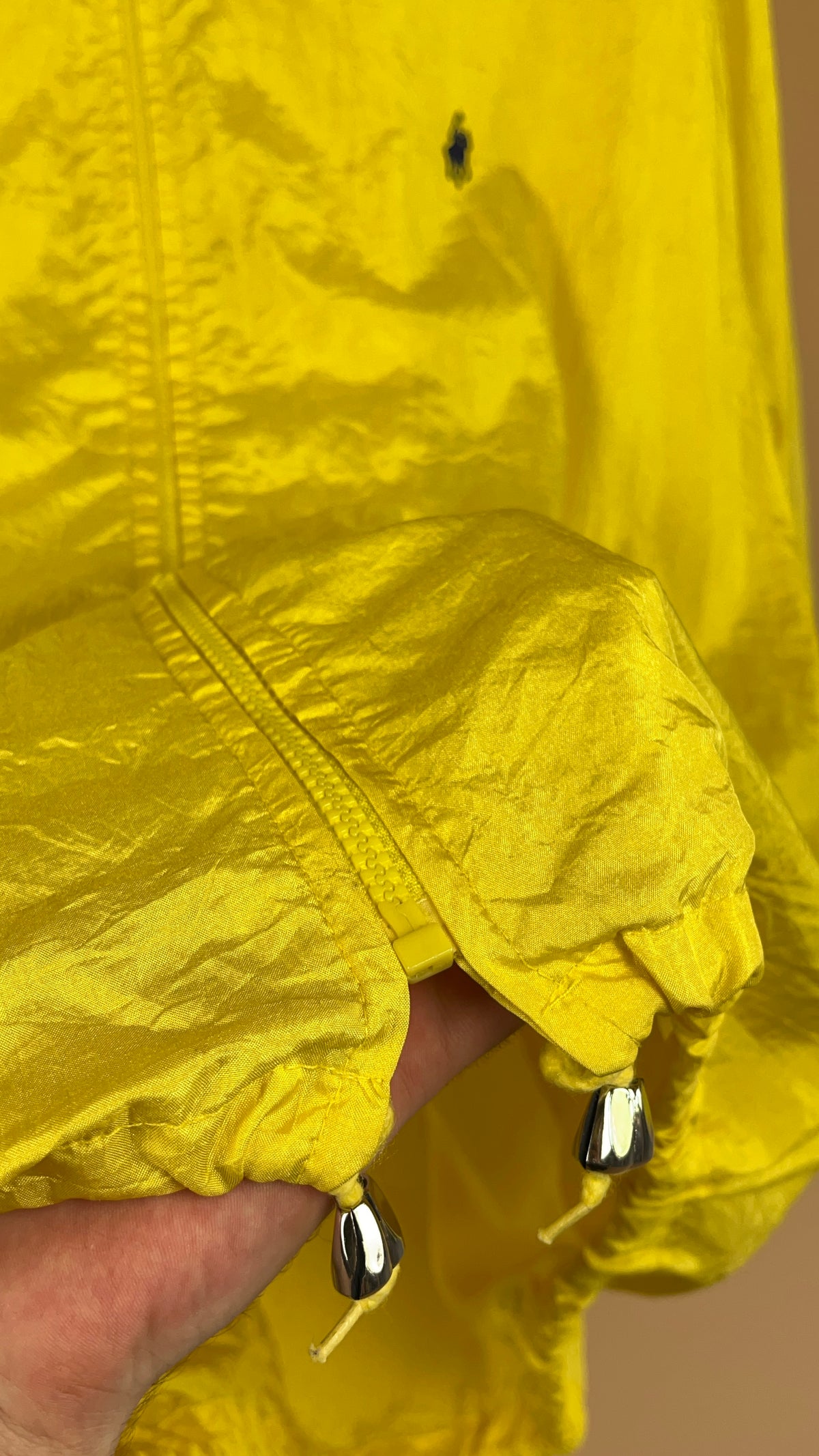 Vintage USA Polo Assn canary yellow windbreaker with zip front — Arkive Vintage