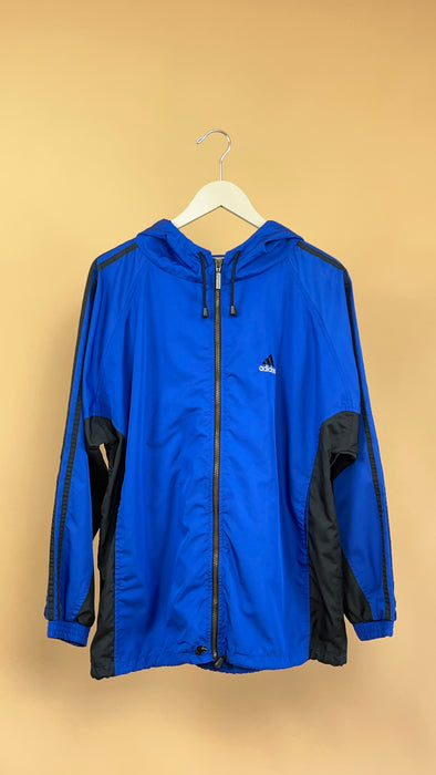 'Adidas' Electric Blue & Black Hooded Windbreaker