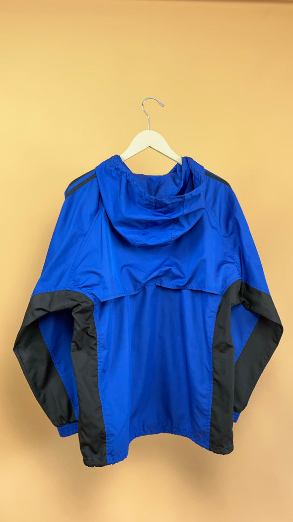 'Adidas' Electric Blue & Black Hooded Windbreaker