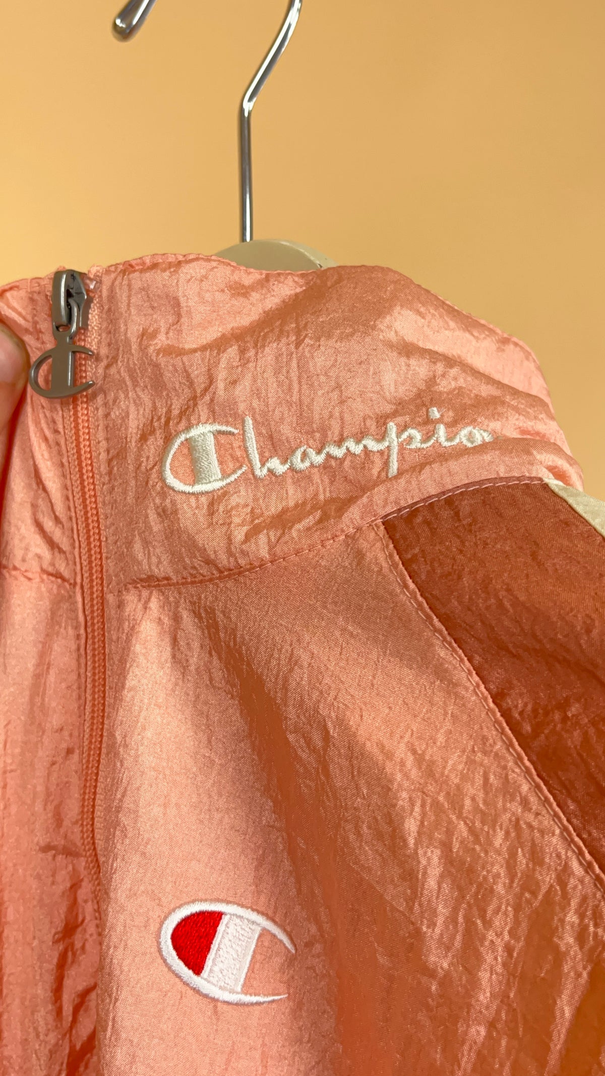 1990s Champion Peach & Cream Windbreaker - S