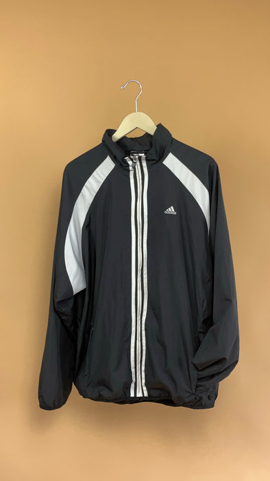 'Adidas' Black & White Windbreaker