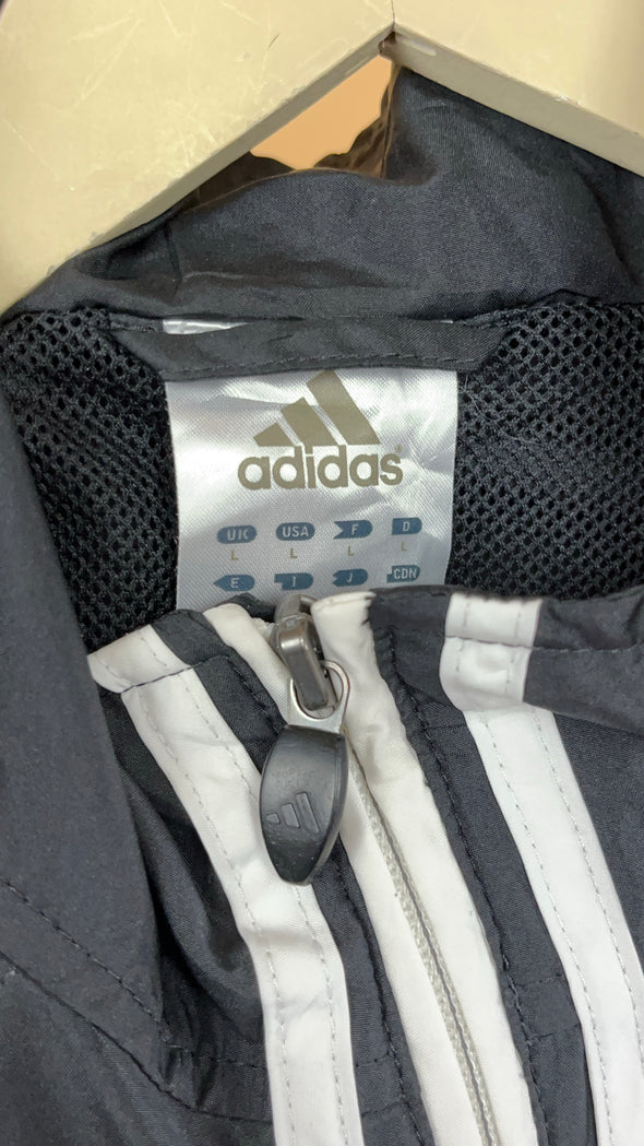 'Adidas' Black & White Windbreaker