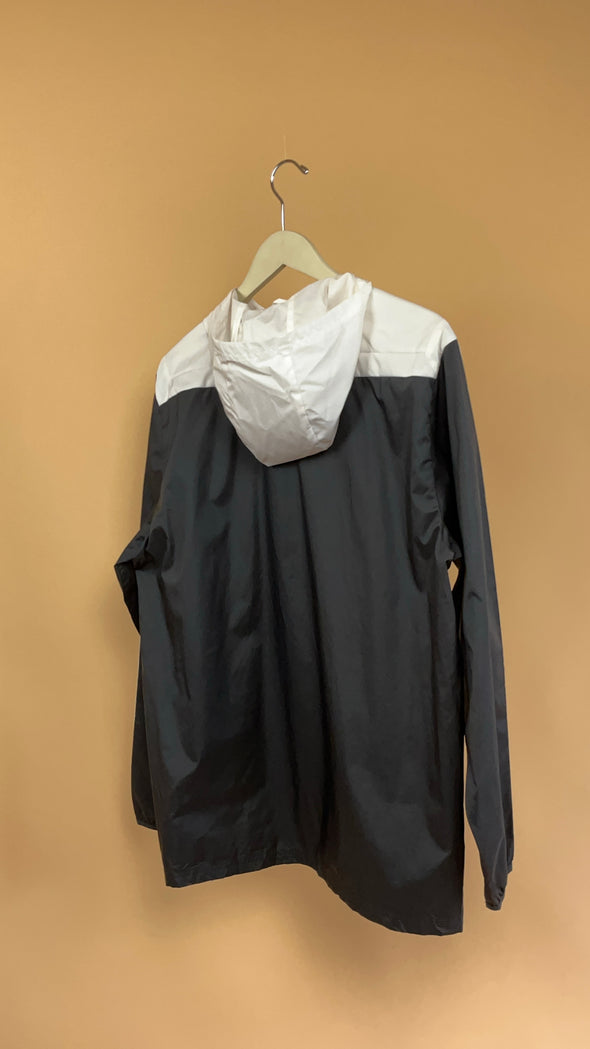 'Adidas' Black & White Hooded Windbreaker