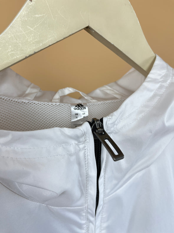 'Adidas' Black & White Hooded Windbreaker