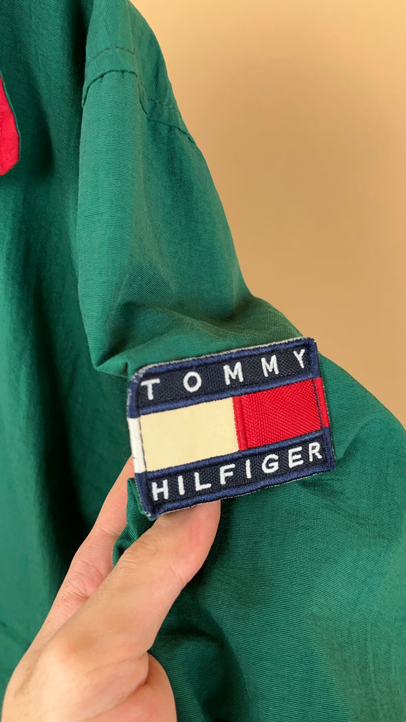 'Tommy Hilfiger' Forest Green & Red Windbreaker