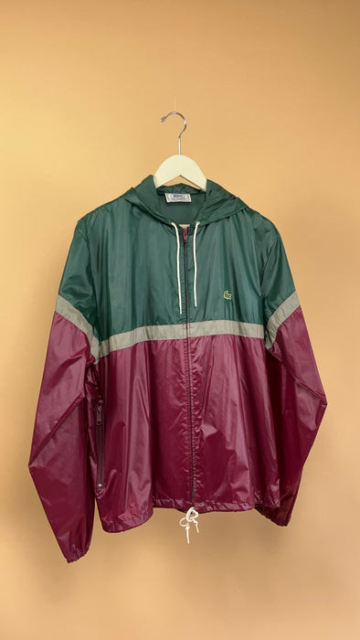 1990's 'Lacoste' Geen & Burgundy Windbreaker