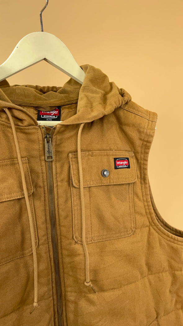 'Wrangler' Caramel Hooded Gilet