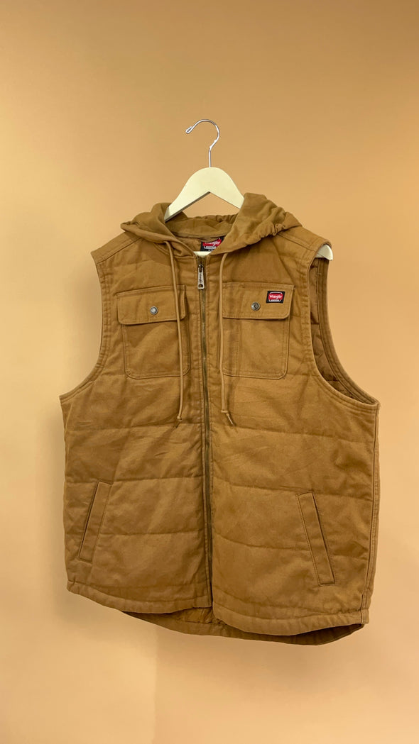'Wrangler' Caramel Hooded Gilet