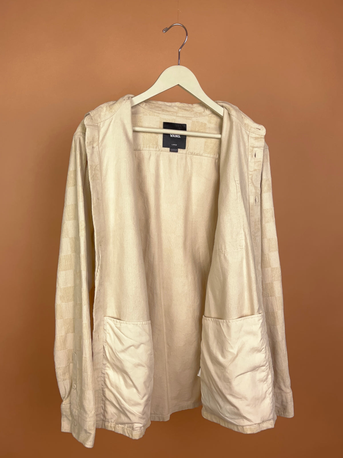 Y2K Vans Sandy Tan Corduroy Shirt - L
