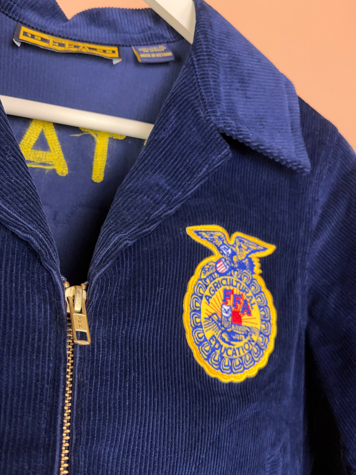 FFA Utah Spanish Fork Chapter corduroy jacket with official emblem patches — Arkive Vintage