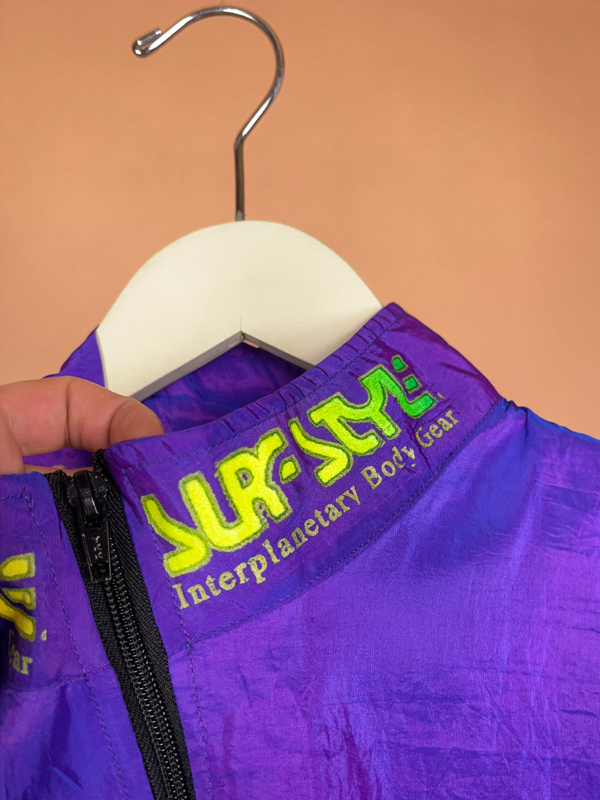 1980's Surf Style Interplanetary Body Gear Iridescent Purple Windbreaker - M
