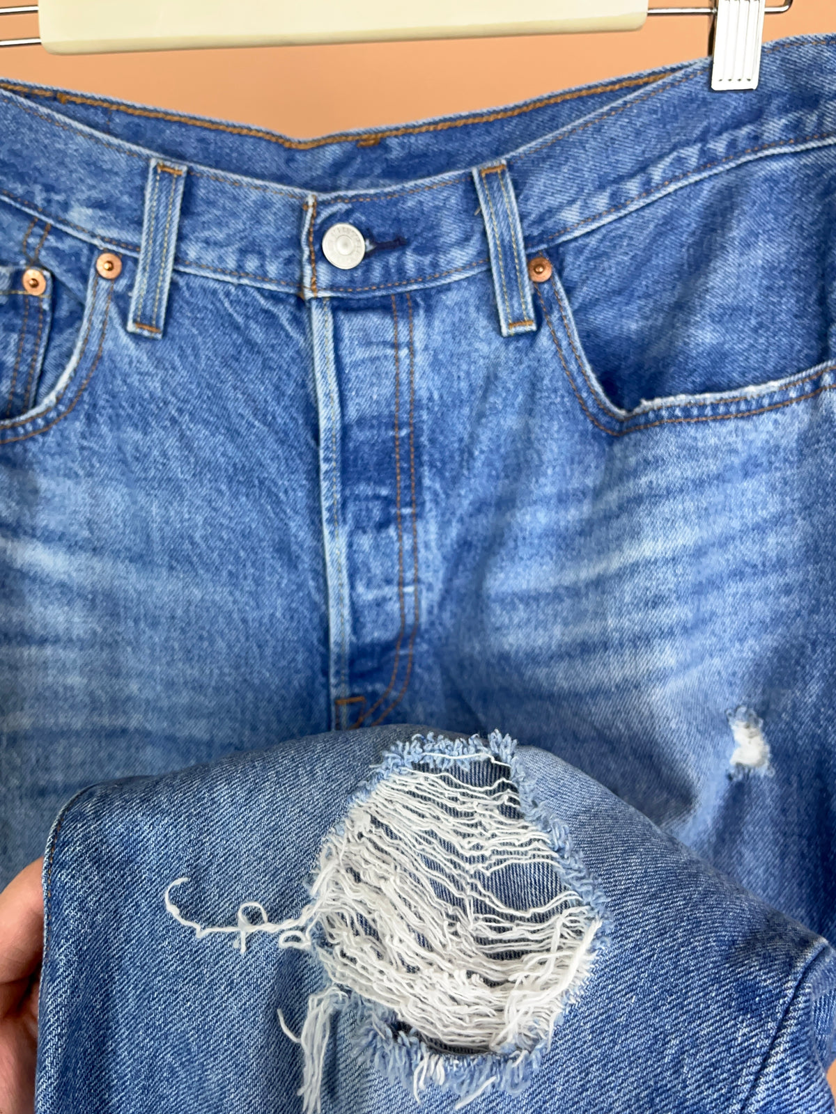 Levi's 501 Mid Blue Straight Leg Jeans - 34"