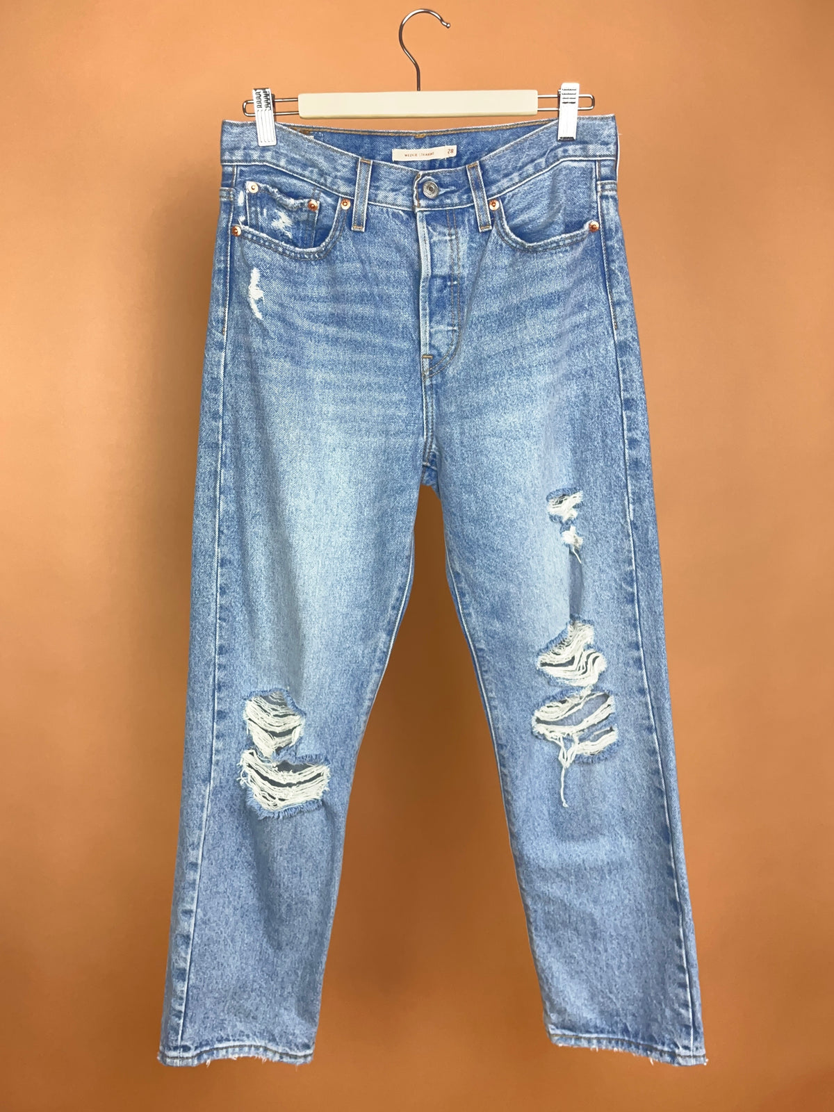 Levi's 501 Light Wash Straight Leg Jeans  - 28"