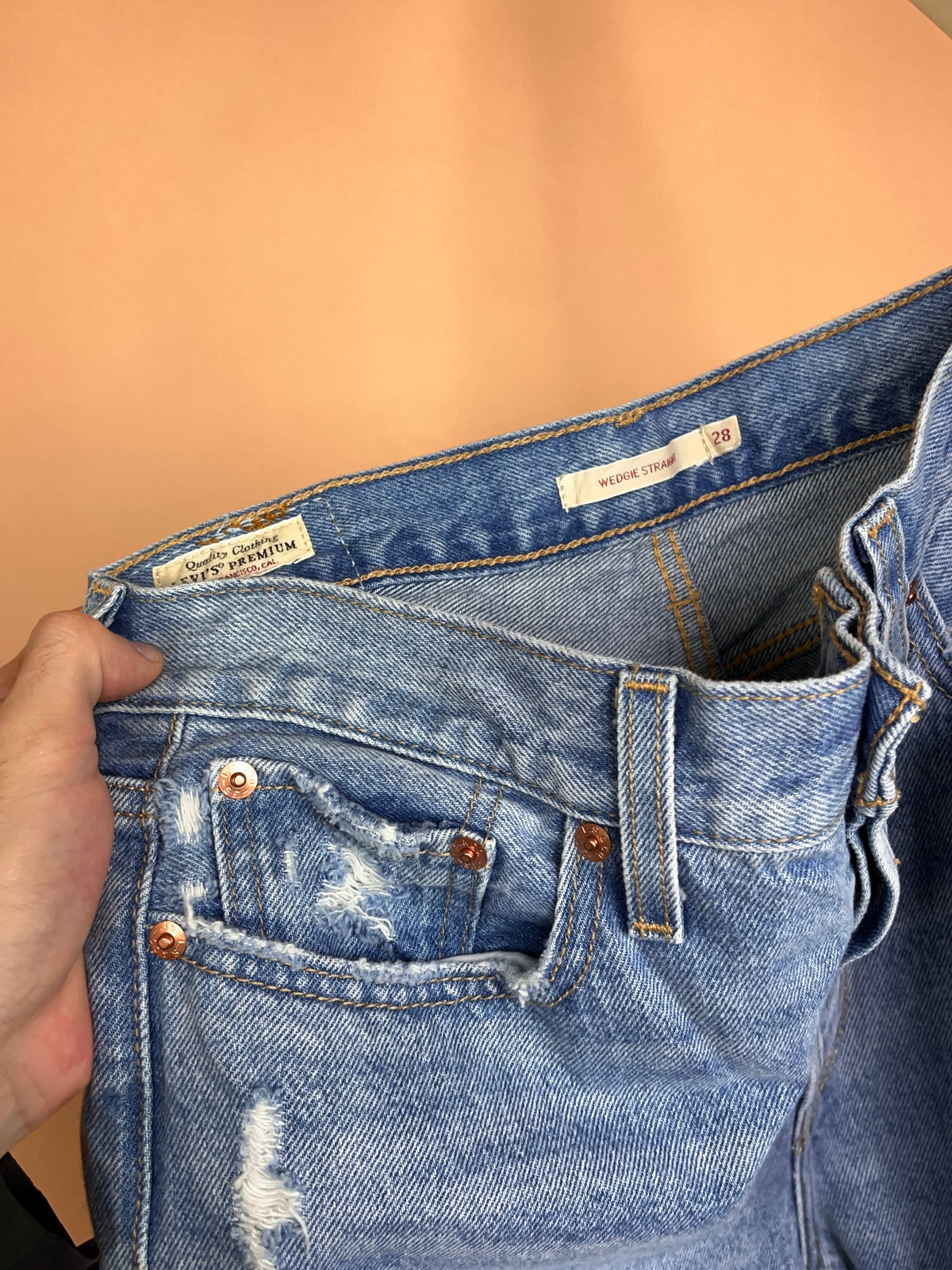 Levi's 501 Light Wash Straight Leg Jeans  - 28"