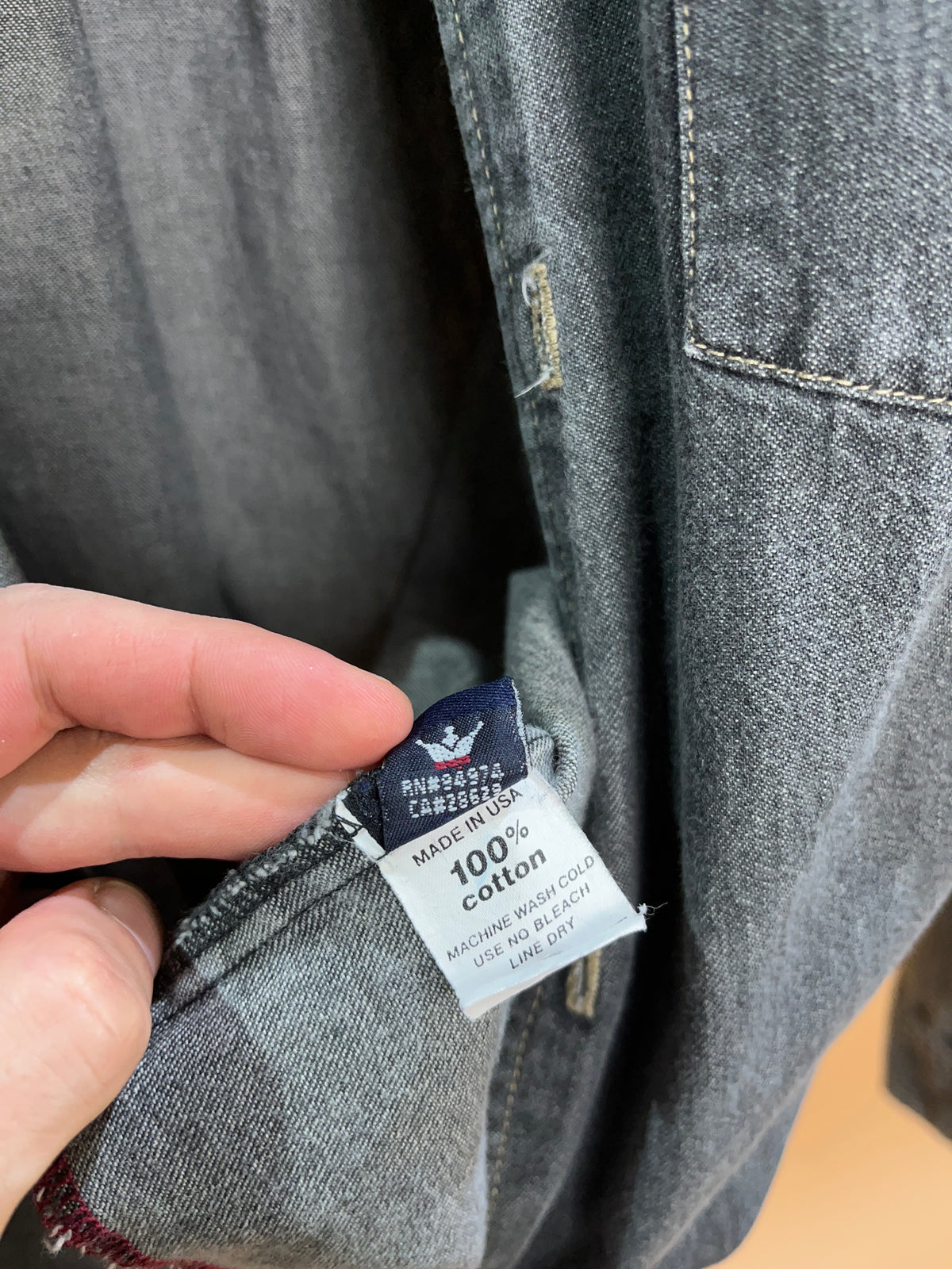 1990's Stussy Grey/Red Contrast Stitch Denim Jacket - M