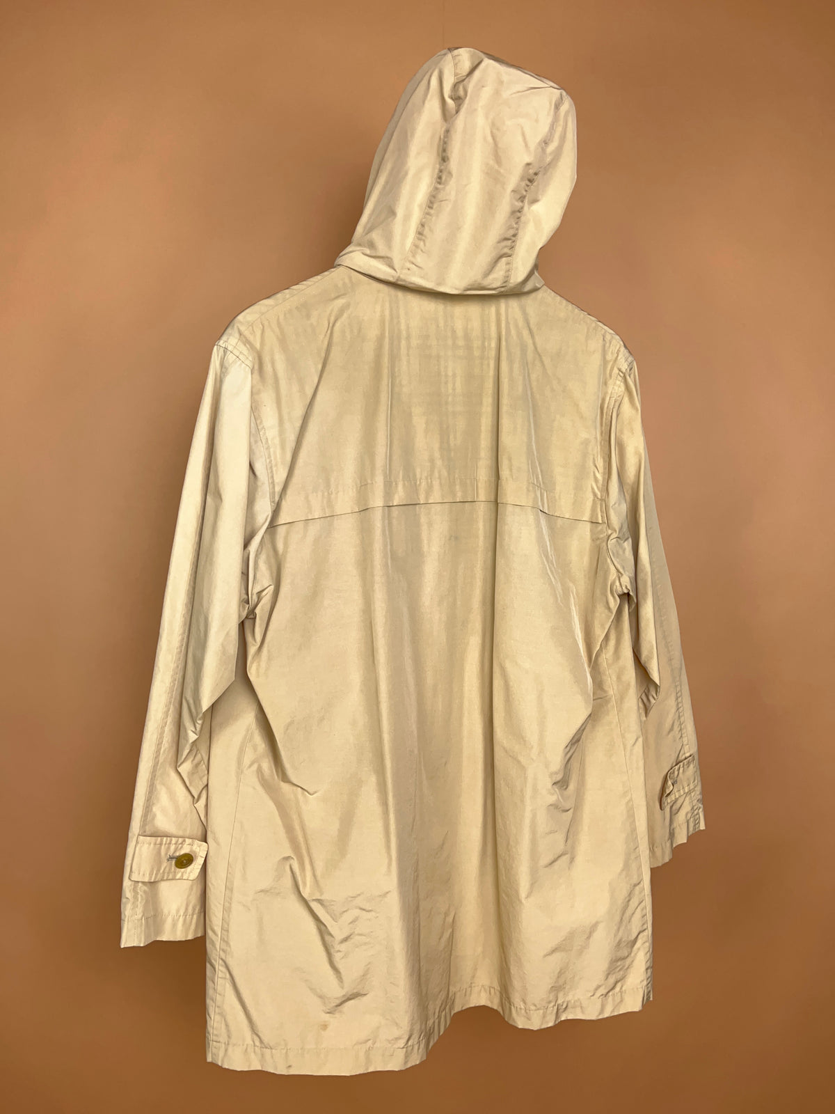 Y2K Burberry London beige coat with detachable hood, Nova check lining — Arkive Vintage
