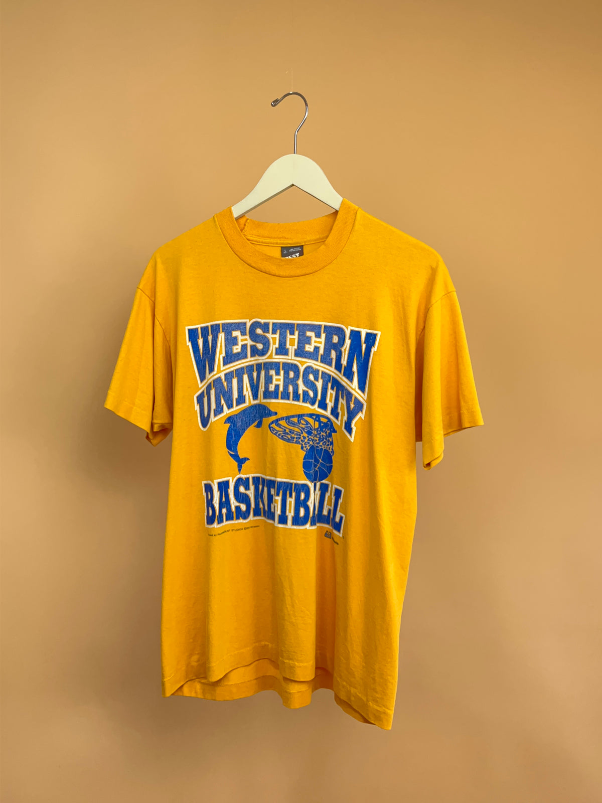 1990s Western University Dolphins Basketball T-Shirt - L