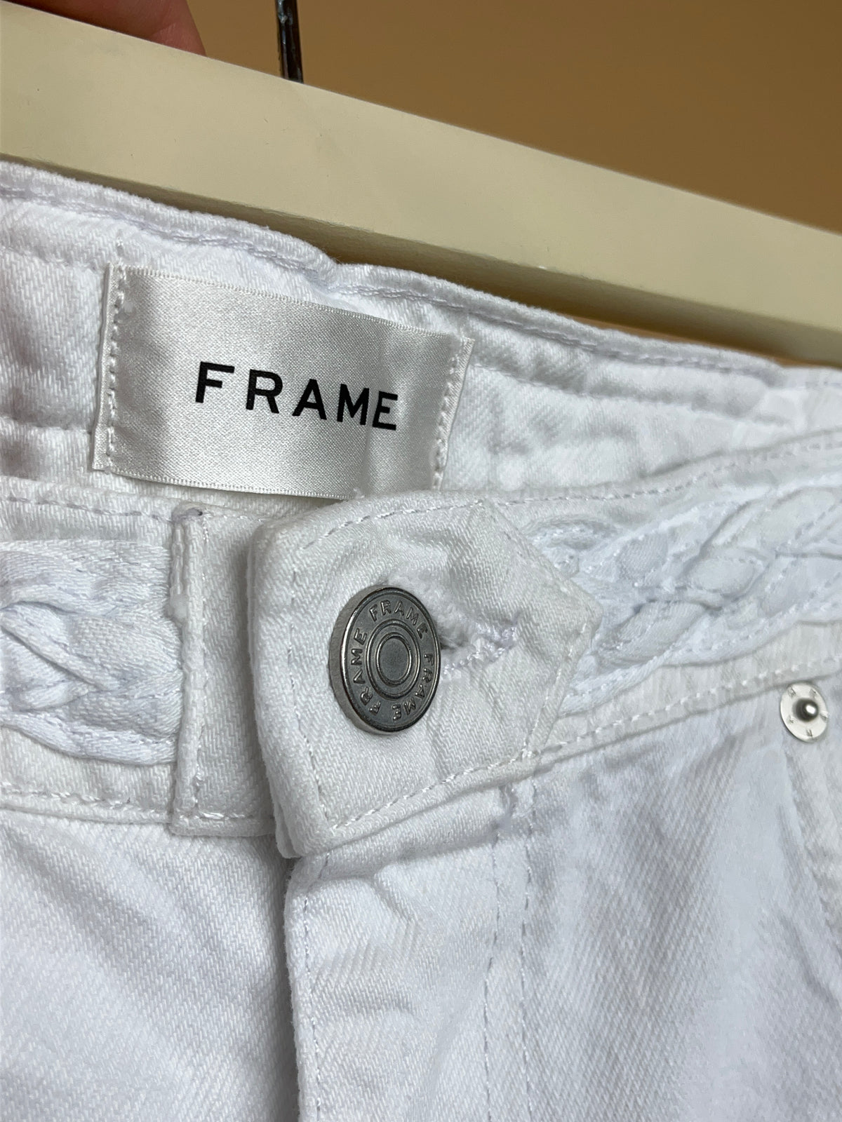White FRAME Denim Shorts