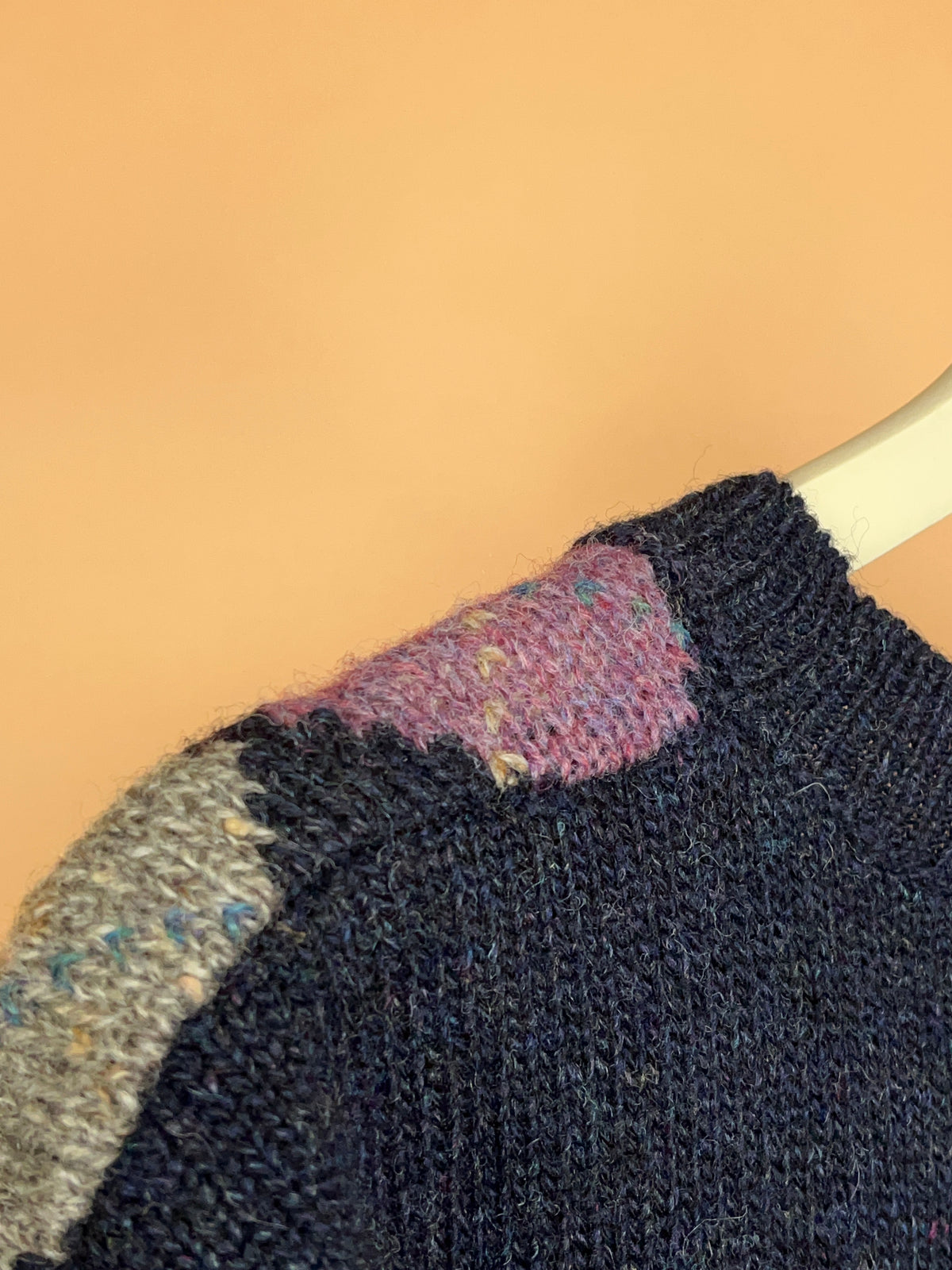 1990s Gap Navy Wool Argyle Cardigan Made In Hong Kong - L