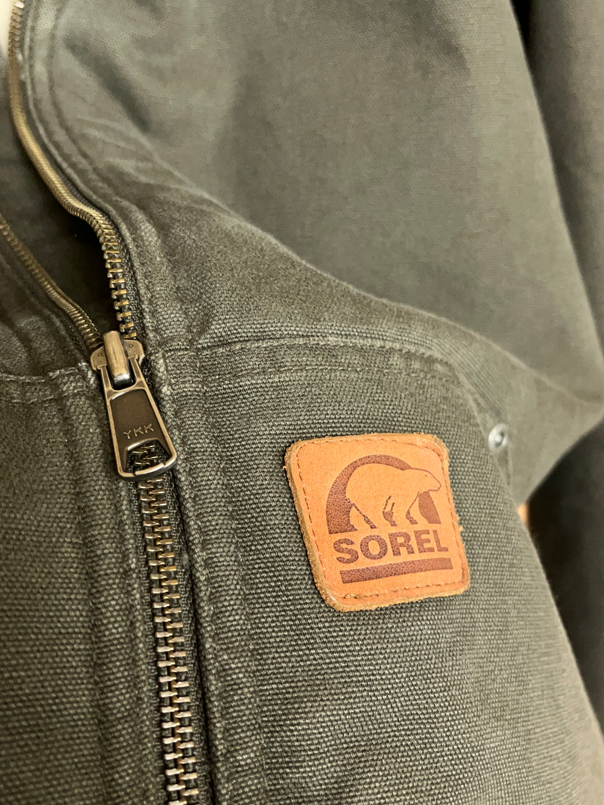 Y2K SOREL Olive Cotton Canvas Quilted Hooded Jacket - XL