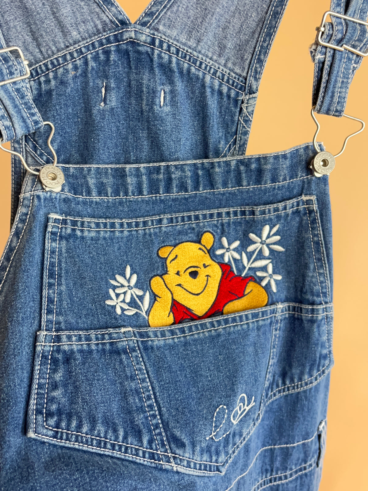 Y2K Winnie The Pooh Dungaree Shorts
