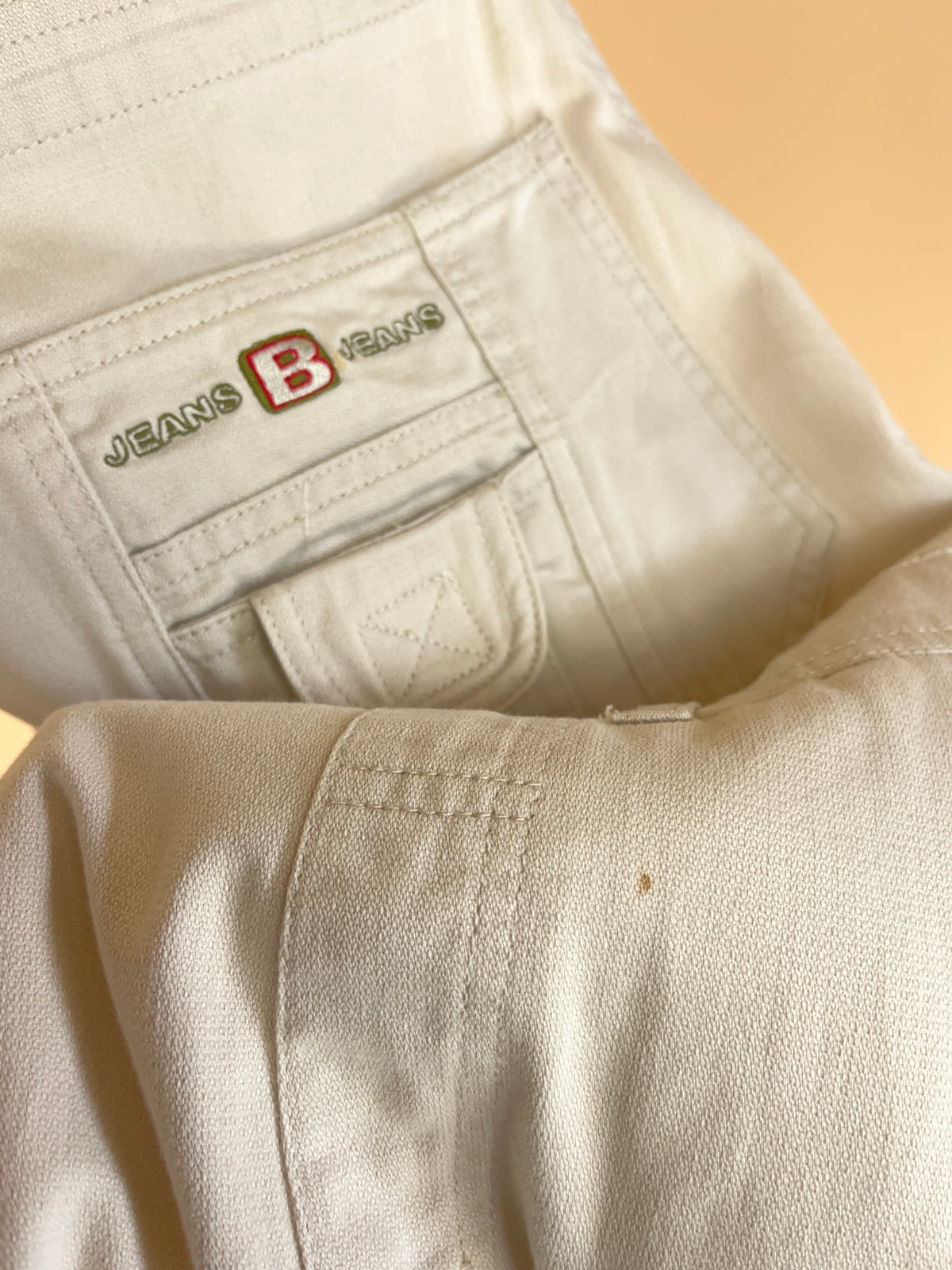1990s B.U.M Equipment Ecru Dungarees
