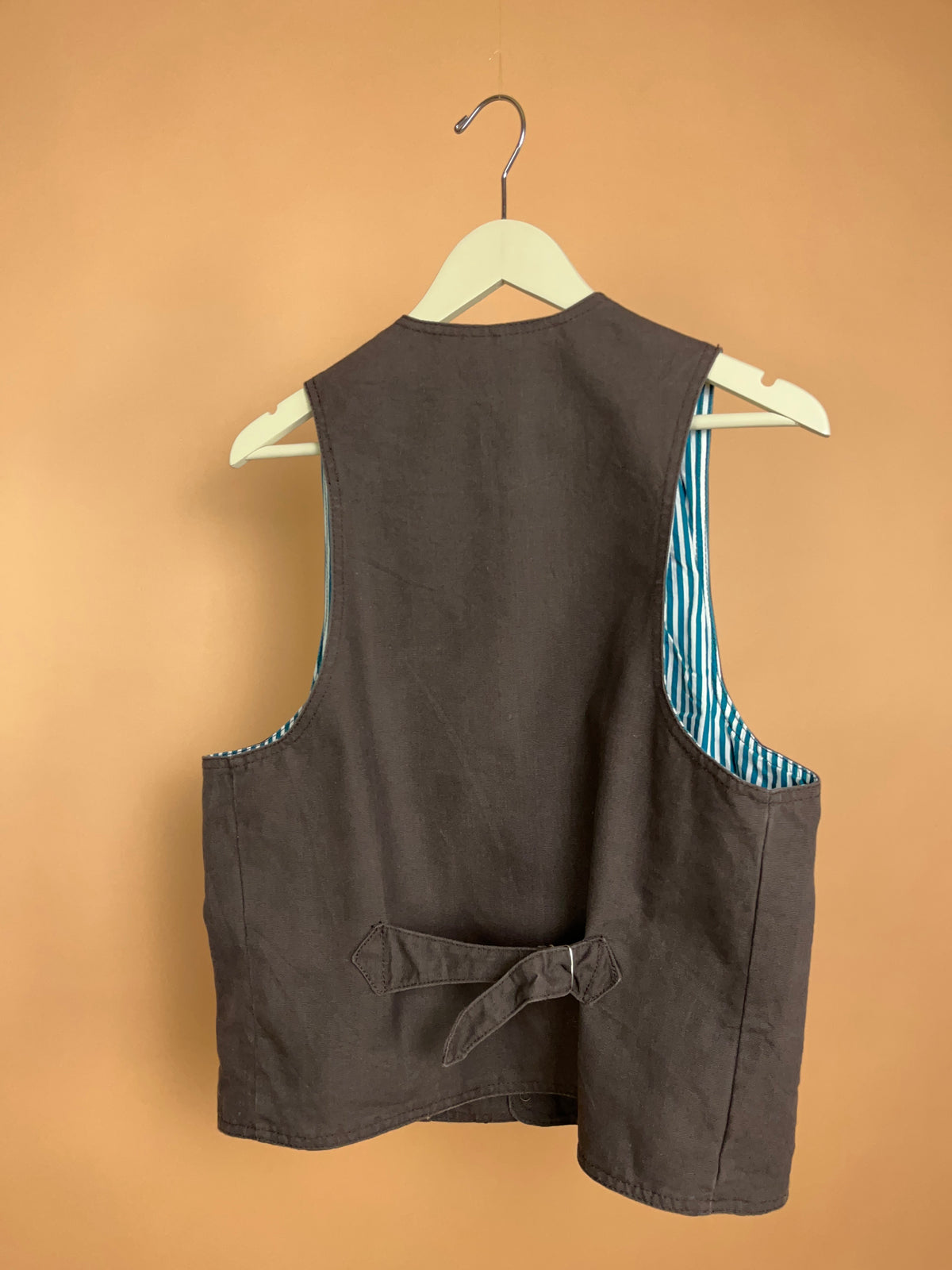 Scully Dark Brown Cotton Western Vest - S