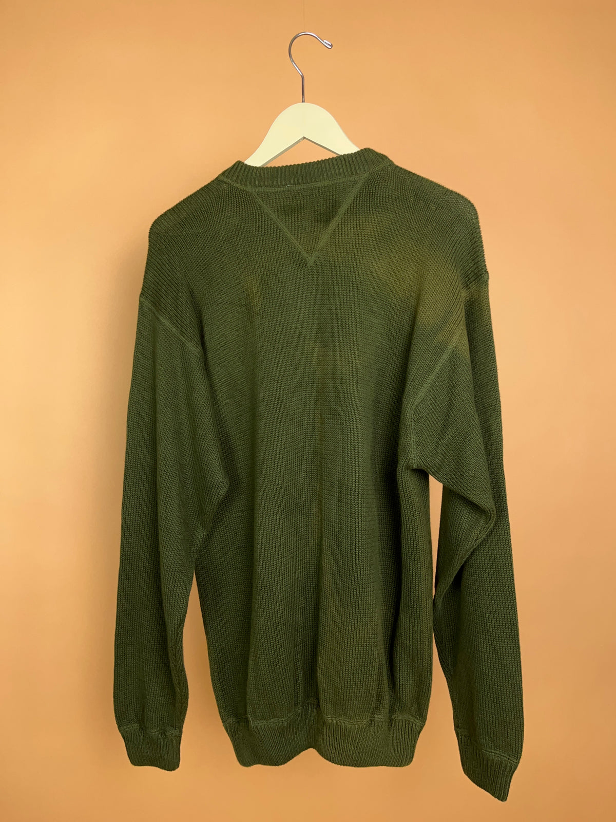 1990s Ozark Wilderness Outfitters Forest Green Cotton Knit Jumper Deadstock - L