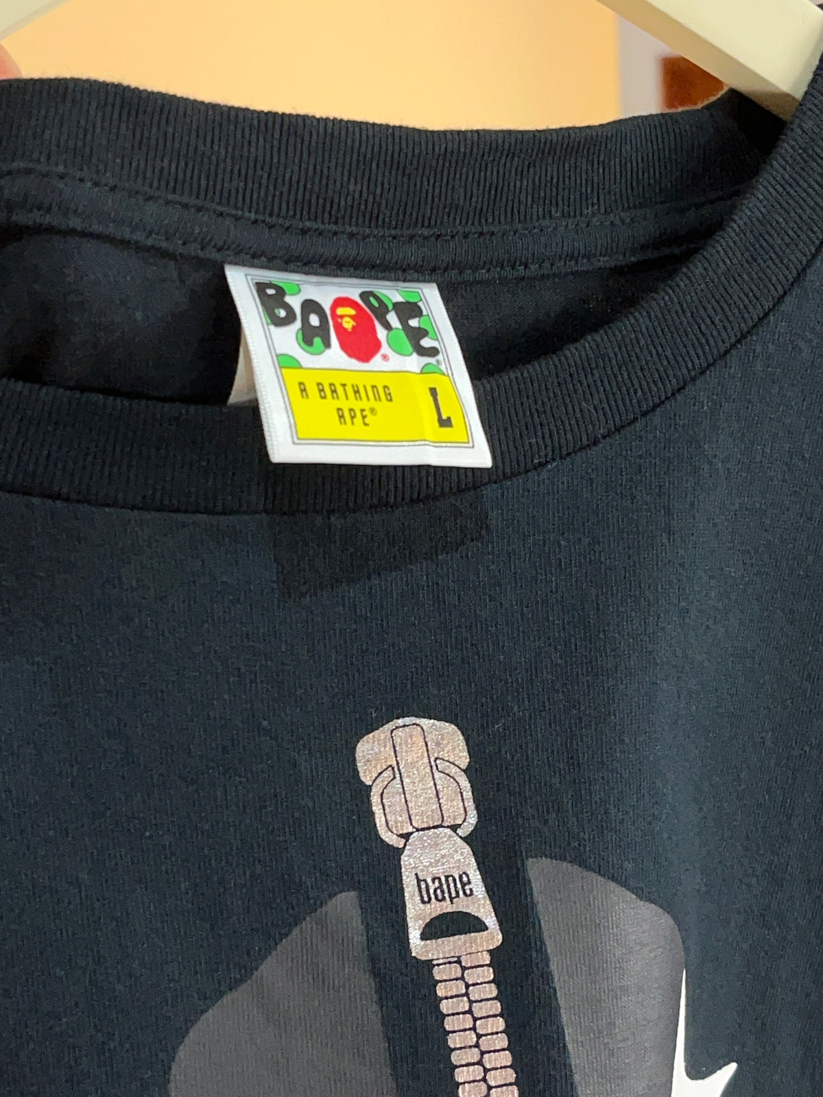 Y2K BAPE panda face t-shirt with split-face graphic design — Arkive Vintage
