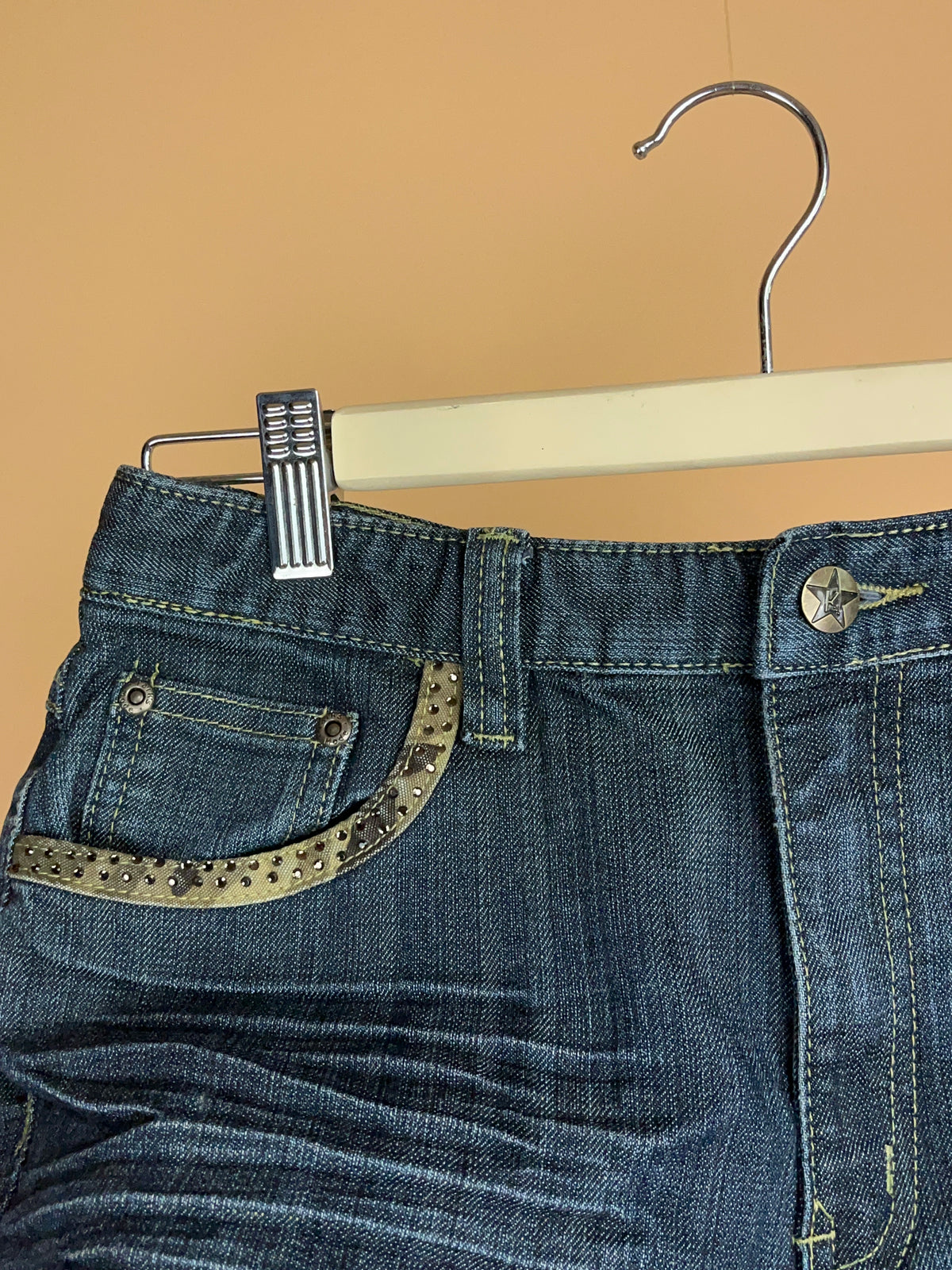 Y2K Dark Denim & Diamanté Shorts