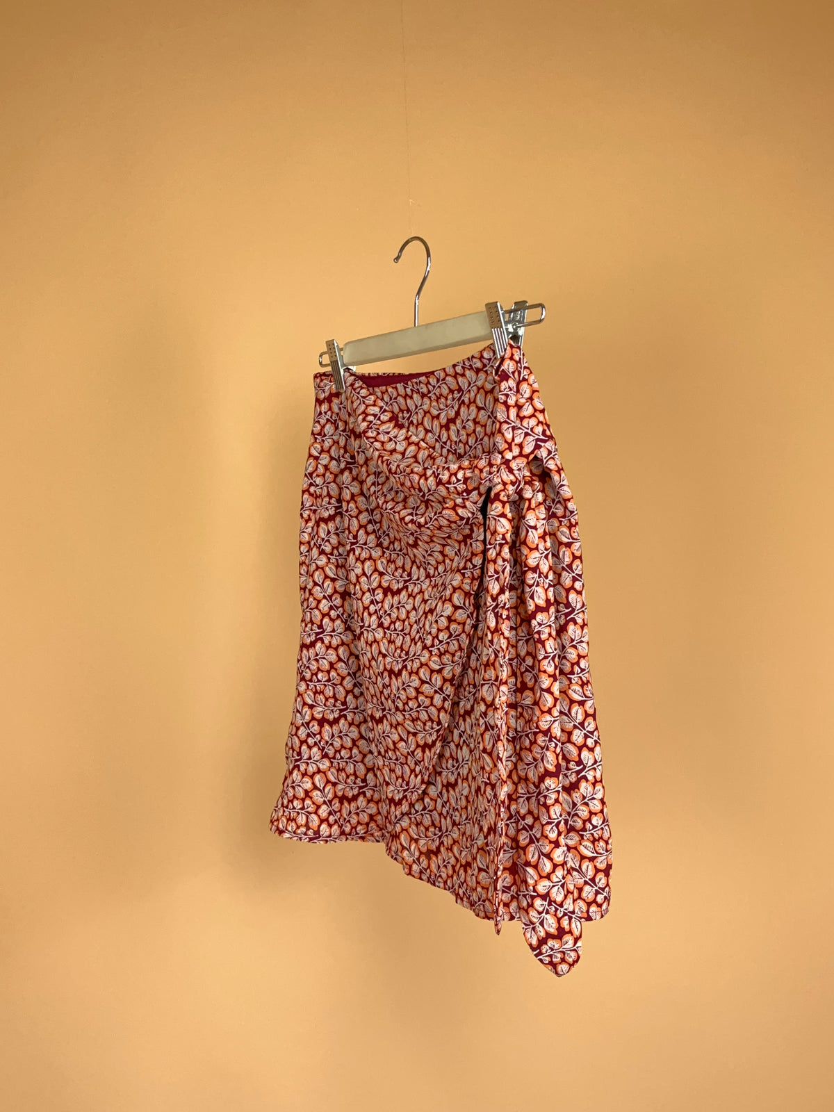 Y2K Burgundy Floral Skirt - 8