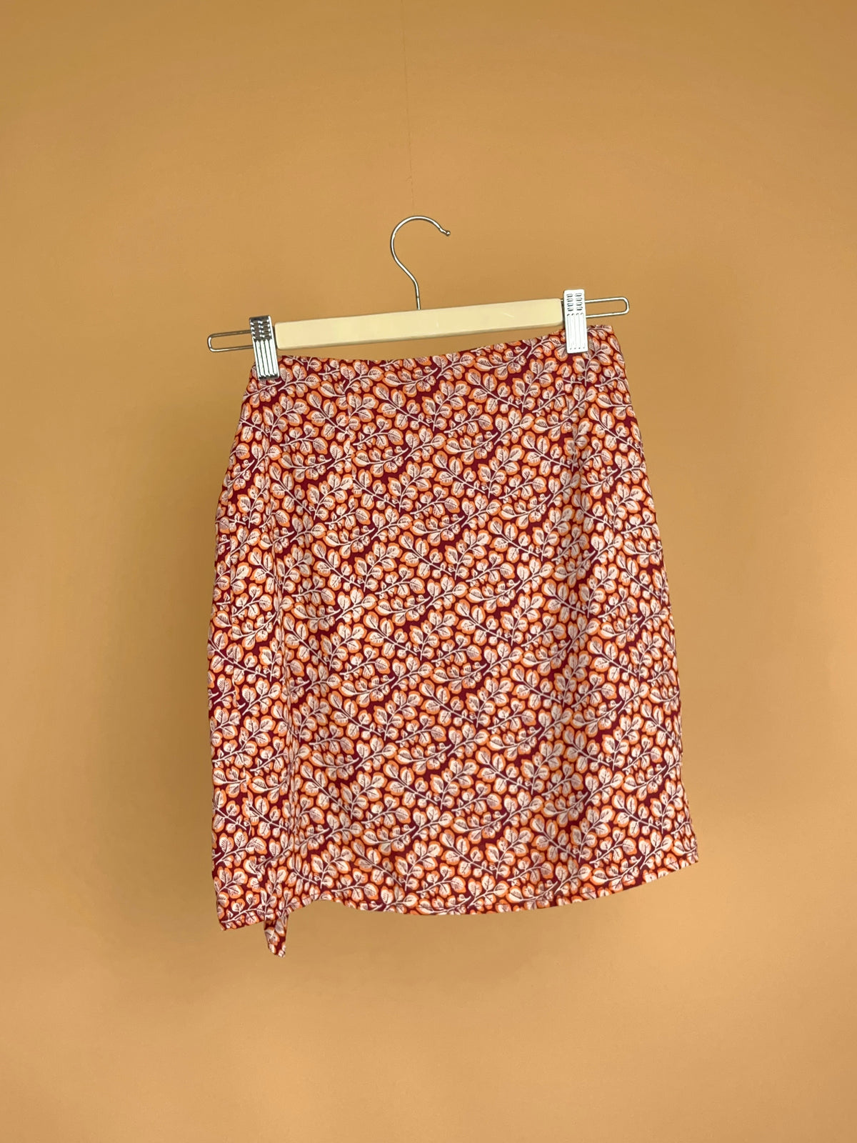 Y2K Burgundy Floral Skirt - 8