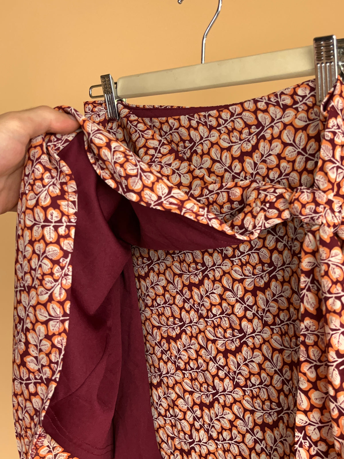 Y2K Burgundy Floral Skirt - 8