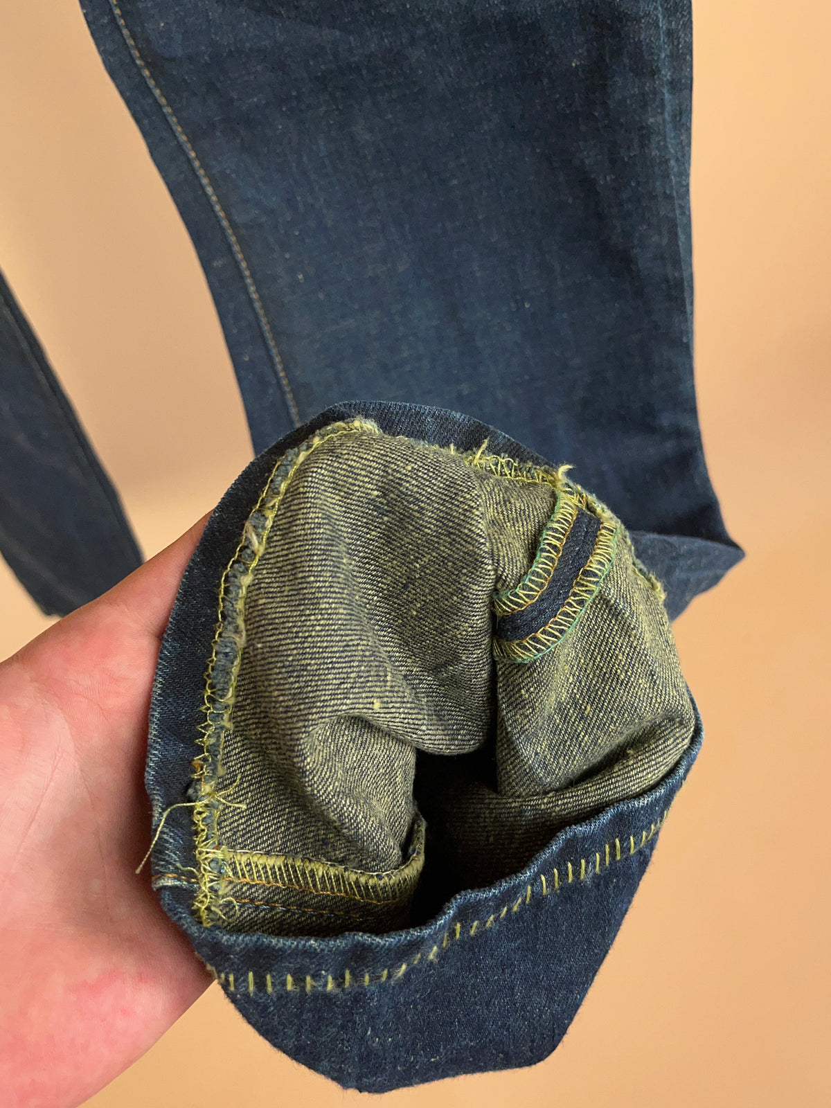 Y2K Loomstate organic dark wash denim jeans with five-pocket styling — Arkive Vintage