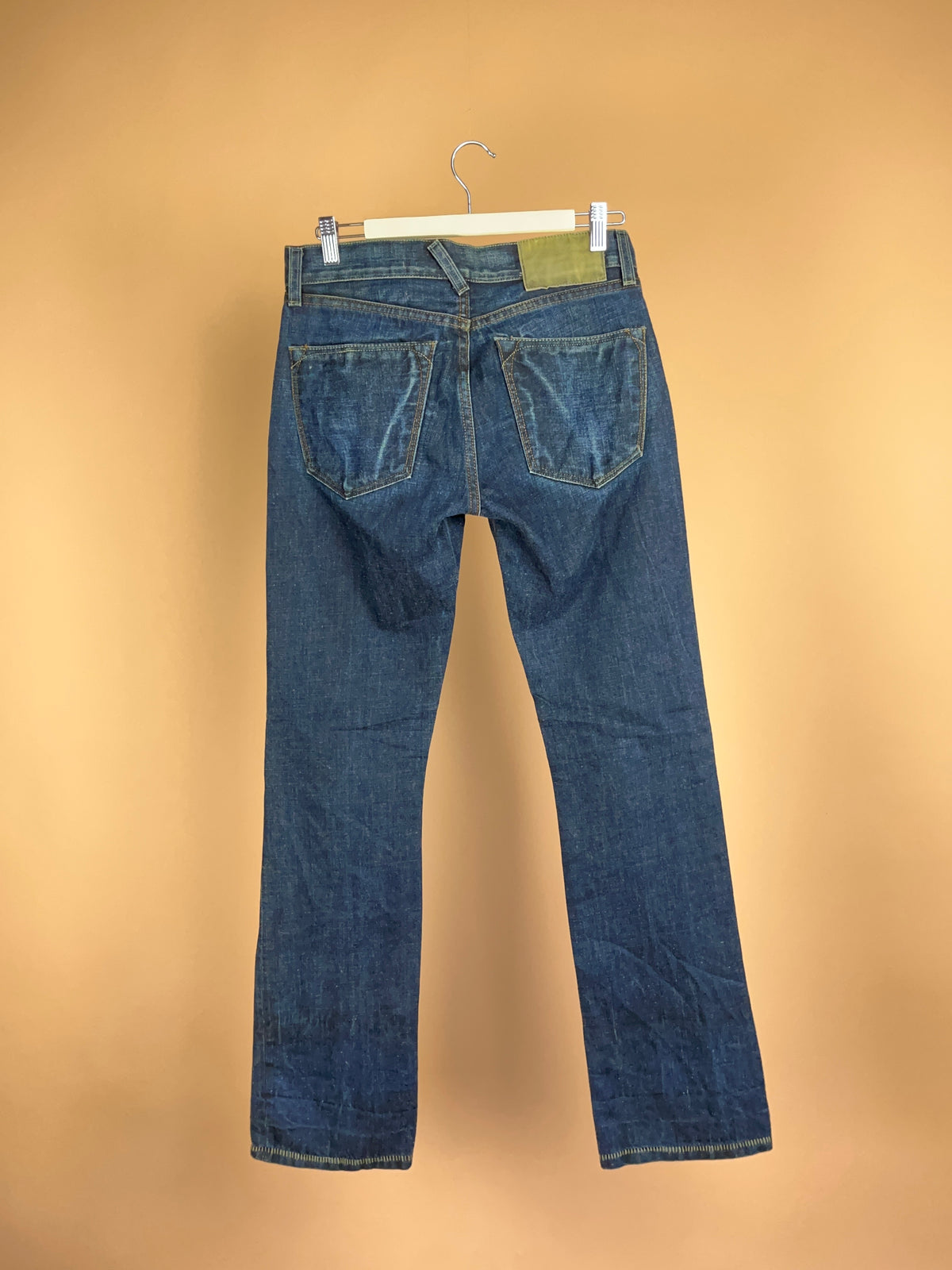 Y2K Loomstate organic dark wash denim jeans with five-pocket styling — Arkive Vintage